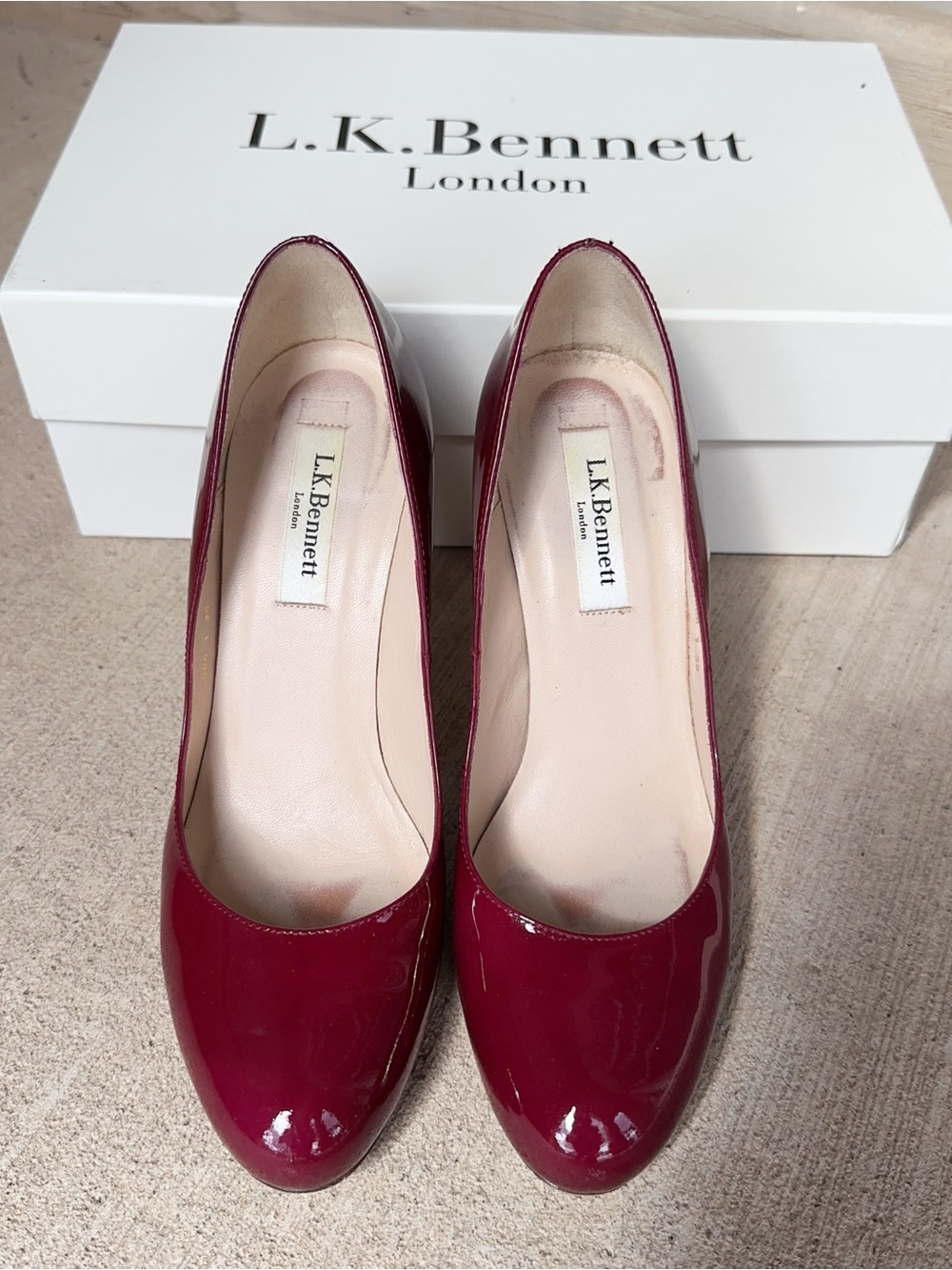 LK Bennett Shilo Pumps in Cerise Patent Leather